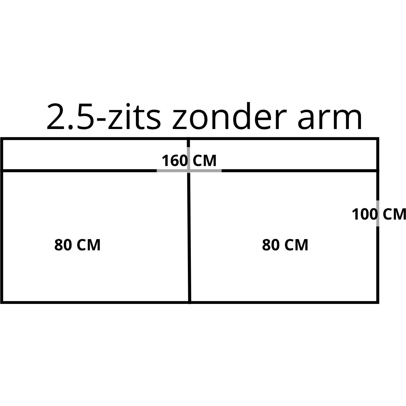 afbeelding van Leren elementenbank Match - element 2.5 zits zonder arm
